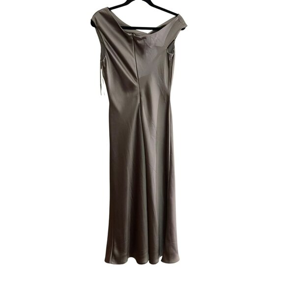 Amsale $360 Satin Midi One Shoulder Formal Dress Size 2 NWT - Picture 7 of 8